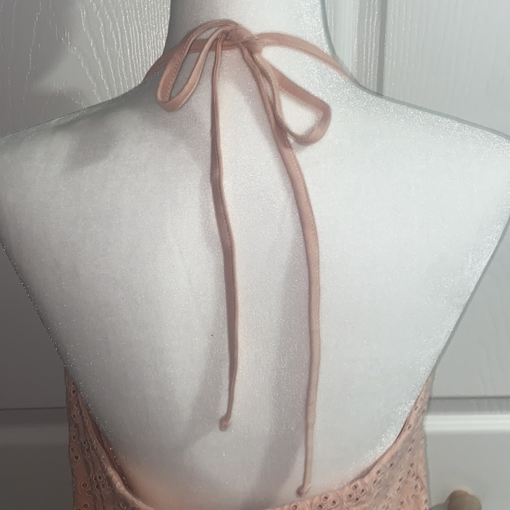 Express Ruffle Halter Top Peach - Picture 7 of 11